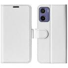 For Motorola Moto E15 R64 Texture Horizontal Flip Leather Phone Case(White) - 1