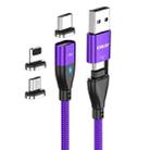 ENKAY 6-in-1 PD100W USB-A / Type-C to Type-C / 8 Pin / Micro USB Magnetic Fast Charging Cable, Cable Length:2m(Purple) - 1