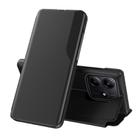 For Redmi Note 14 4G 163.25mm Attraction Flip Holder Leather Phone Case(Black) - 1