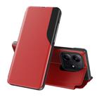For Redmi Note 14 4G 163.25mm Attraction Flip Holder Leather Phone Case(Red) - 1