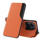 For Redmi Note 14 4G 163.25mm Attraction Flip Holder Leather Phone Case(Orange) - 1