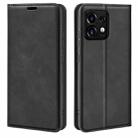 For Motorola Moto X40 Pro Retro-skin Magnetic Suction Leather Phone Case(Black) - 1