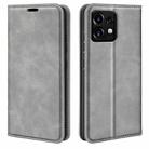 For Motorola Moto X40 Pro Retro-skin Magnetic Suction Leather Phone Case(Grey) - 1