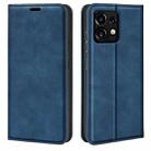 For Motorola Moto X40 Pro Retro-skin Magnetic Suction Leather Phone Case(Dark Blue) - 1