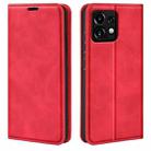 For Motorola Moto X40 Pro Retro-skin Magnetic Suction Leather Phone Case(Red) - 1