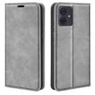 For Motorola Moto G54 Retro-skin Magnetic Suction Leather Phone Case(Grey) - 1