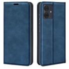 For Motorola Moto G54 Retro-skin Magnetic Suction Leather Phone Case(Dark Blue) - 1