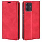 For Motorola Moto G54 Retro-skin Magnetic Suction Leather Phone Case(Red) - 1