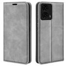 For Motorola Moto G24 Retro-skin Magnetic Suction Leather Phone Case(Grey) - 1