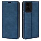 For Motorola Moto G24 Retro-skin Magnetic Suction Leather Phone Case(Dark Blue) - 1