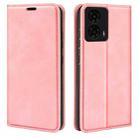 For Motorola Moto G24 Retro-skin Magnetic Suction Leather Phone Case(Pink) - 1