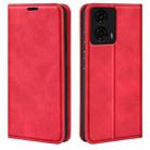 For Motorola Moto G24 Retro-skin Magnetic Suction Leather Phone Case(Red) - 1