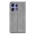 For Motorola Edge 50 Pro Retro-skin Magnetic Suction Leather Phone Case(Grey) - 3