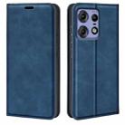 For Motorola Edge 50 Pro Retro-skin Magnetic Suction Leather Phone Case(Dark Blue) - 1