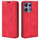 For Motorola Edge 50 Pro Retro-skin Magnetic Suction Leather Phone Case(Red) - 1