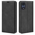 For Motorola Moto G Play 2024 Retro-skin Magnetic Suction Leather Phone Case(Black) - 1