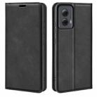 For Motorola Moto G Power 5G 2024 Retro-skin Magnetic Suction Leather Phone Case(Black) - 1