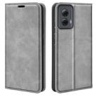 For Motorola Moto G Power 5G 2024 Retro-skin Magnetic Suction Leather Phone Case(Grey) - 1