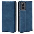 For Motorola Moto G Power 5G 2024 Retro-skin Magnetic Suction Leather Phone Case(Dark Blue) - 1