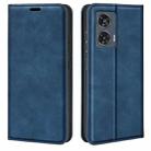 For Motorola Edge 50 Fusion Retro-skin Magnetic Suction Leather Phone Case(Dark Blue) - 1