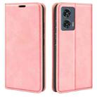 For Motorola Edge 50 Fusion Retro-skin Magnetic Suction Leather Phone Case(Pink) - 1