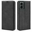 For Motorola Moto G 5G 2024 Retro-skin Magnetic Suction Leather Phone Case(Black) - 1