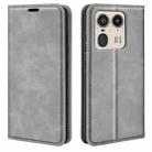 For Motorola Edge 50 Ultra Retro-skin Magnetic Suction Leather Phone Case(Grey) - 1