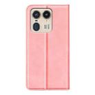 For Motorola Edge 50 Ultra Retro-skin Magnetic Suction Leather Phone Case(Pink) - 3