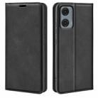 For Motorola Moto G24 Power Retro-skin Magnetic Suction Leather Phone Case(Black) - 1