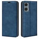 For Motorola Moto G24 Power Retro-skin Magnetic Suction Leather Phone Case(Dark Blue) - 1