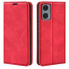 For Motorola Moto G24 Power Retro-skin Magnetic Suction Leather Phone Case(Red) - 1