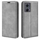 For Motorola Edge 5G 2024 Retro-skin Magnetic Suction Leather Phone Case(Grey) - 1