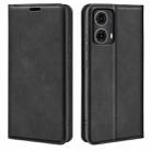 For Motorola Moto G85 5G Retro-skin Magnetic Suction Leather Phone Case(Black) - 1