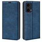 For Motorola Moto G35 5G Retro-skin Magnetic Suction Leather Phone Case(Dark Blue) - 1