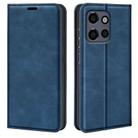 For Motorola Moto Edge 50 Neo 5G Retro-skin Magnetic Suction Leather Phone Case(Dark Blue) - 1
