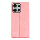 For Motorola Moto G75 5G Retro-skin Magnetic Suction Leather Phone Case(Pink) - 3