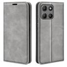 For Motorola Moto G15 Retro-skin Magnetic Suction Leather Phone Case(Grey) - 1