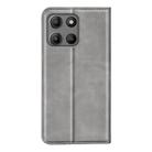 For Motorola Moto G15 Retro-skin Magnetic Suction Leather Phone Case(Grey) - 3