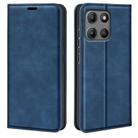 For Motorola Moto G15 Retro-skin Magnetic Suction Leather Phone Case(Dark Blue) - 1