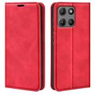 For Motorola Moto G15 Retro-skin Magnetic Suction Leather Phone Case(Red) - 1