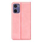 For Motorola Moto E15 Retro-skin Magnetic Suction Leather Phone Case(Pink) - 3