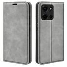 For Motorola Moto G 5G 2025 Retro-skin Magnetic Suction Leather Phone Case(Grey) - 1