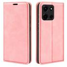 For Motorola Moto G 5G 2025 Retro-skin Magnetic Suction Leather Phone Case(Pink) - 1