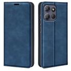 For Motorola Moto G Power 2025 Retro-skin Magnetic Suction Leather Phone Case(Dark Blue) - 1