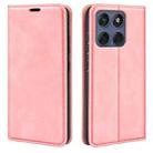 For Motorola Moto Edge 60 Fusion Retro-skin Magnetic Suction Leather Phone Case(Pink) - 1