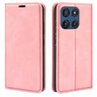 For Motorola Moto G Stylus 5G 2025 Retro-skin Magnetic Suction Leather Phone Case(Pink) - 1