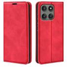 For Motorola Edge 60 Pro Retro-skin Magnetic Suction Leather Phone Case(Red) - 1