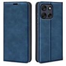 For Motorola Moto G56 5G / G66Y Retro-skin Magnetic Suction Leather Phone Case(Dark Blue) - 1