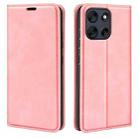 For Motorola Moto G56 5G / G66Y Retro-skin Magnetic Suction Leather Phone Case(Pink) - 1