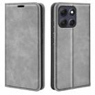 For Motorola Moto G86 5G Retro-skin Magnetic Suction Leather Phone Case(Grey) - 1